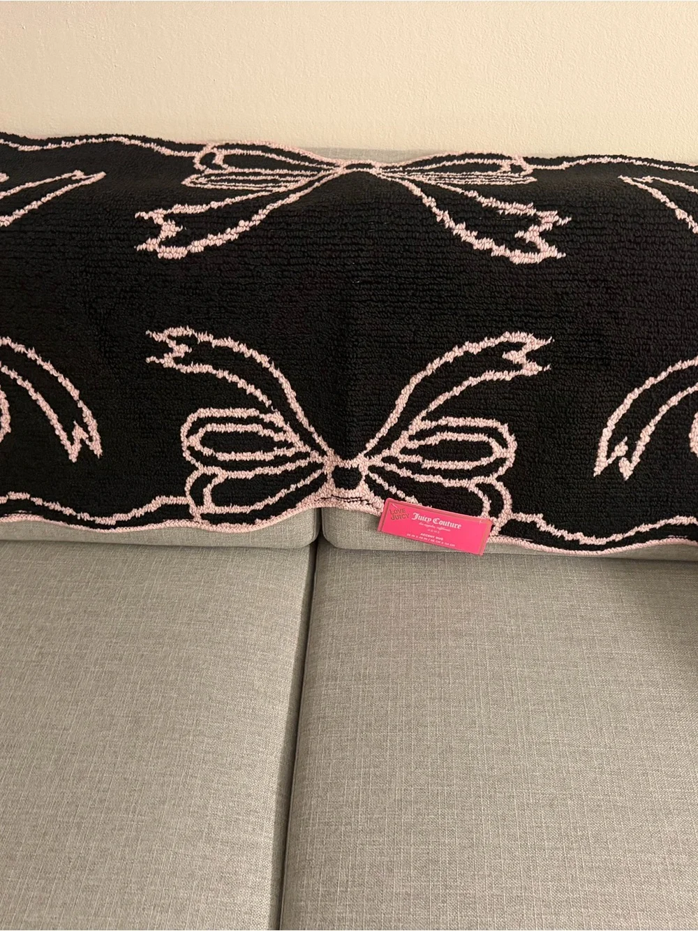 Juicy Couture Black RUG with Pink Bow Motif